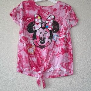 Disney T-Shirt Minnie Mouse, Red & Pink Tie Dye, Size M